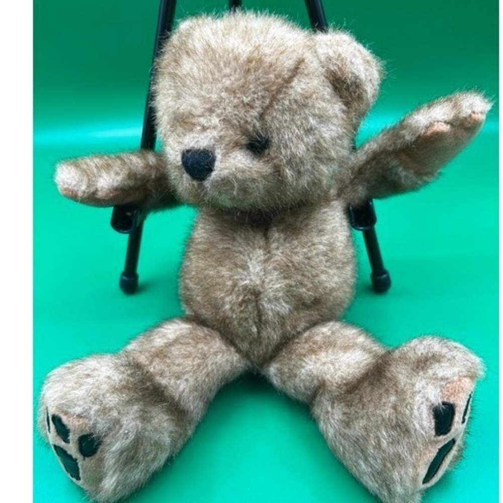 First & Main Rebecca 9 Inch Brown Teddy Bear Plush Stuffed Maroon Bow